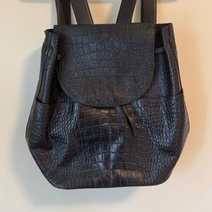 Cuyana Croc Print Leather Backpack
